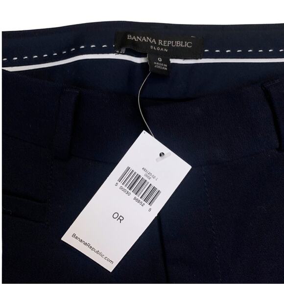 Banana Republic Sloan Pants Navy Blue 0 High Rise Trousers Dress Pants Ankle - Picture 4 of 10